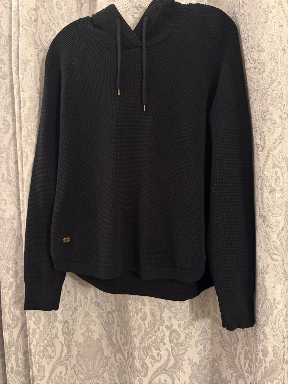 Lauren Ralph Lauren hoodie sweater sweatshirt womens XL black knit runs small - Picture 2 of 14